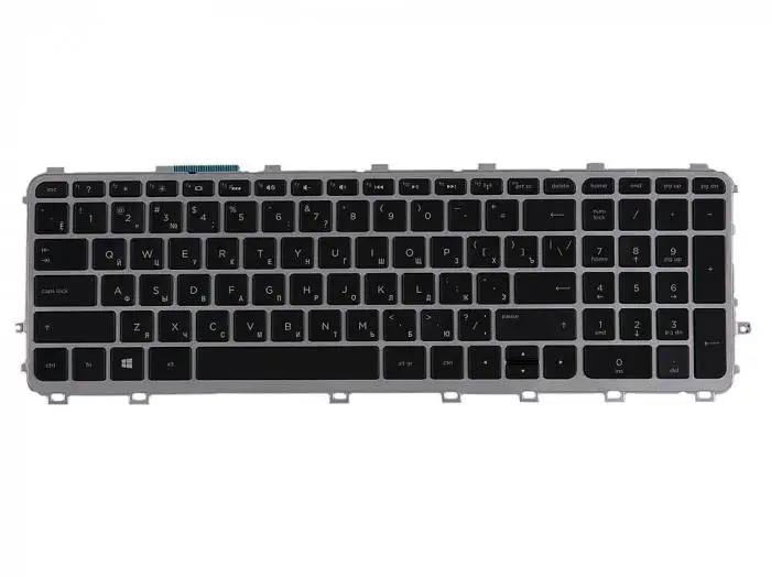 Фото клавиатура для ноутбука HP Envy 15, 15-j000er, с подсветкой, черные клавиши, серебристая рамка, гор. Enter №1