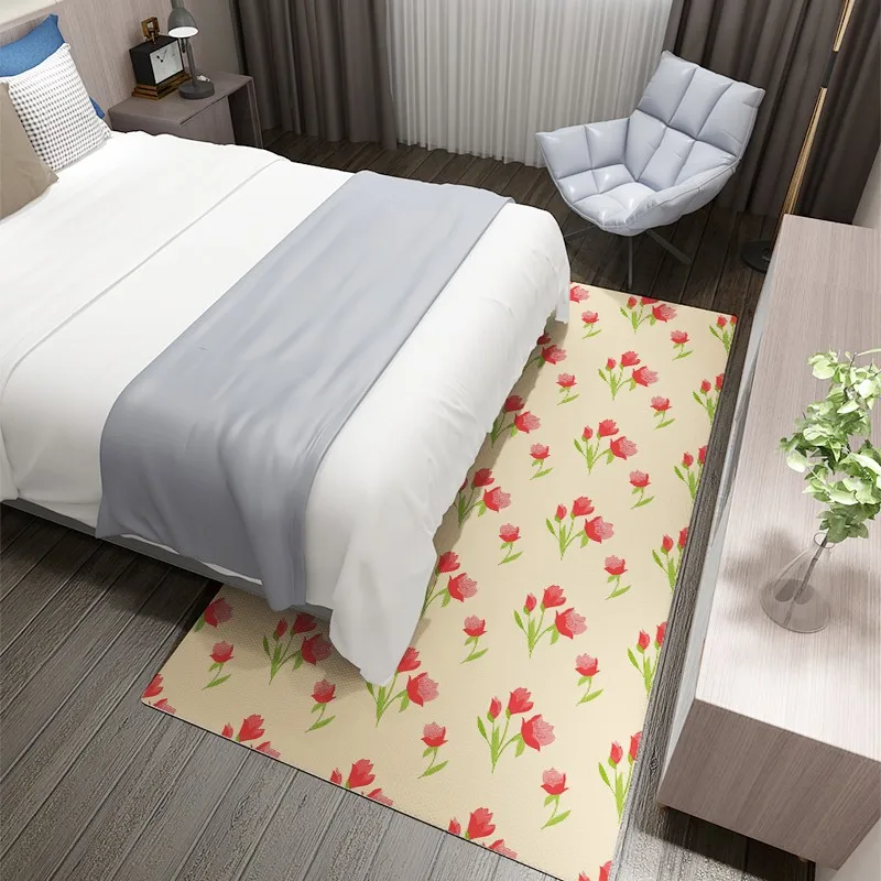 Бархатный короткий флисовый ковер Reese для гостиной прикроватный коврик в