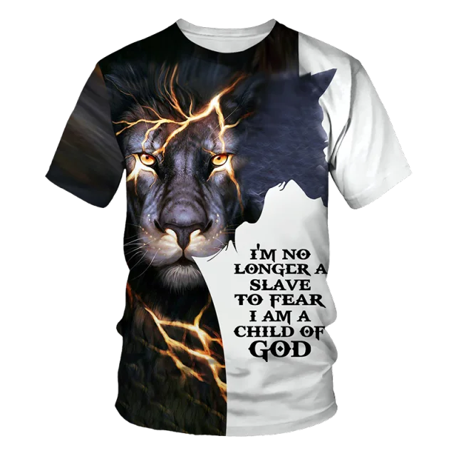 

New Men's Trend Personality TShirt Lion Print Cool Funny Tops Man Tshirt Short SleeveStreet Clothes Fashion Male TShirts S-6xl