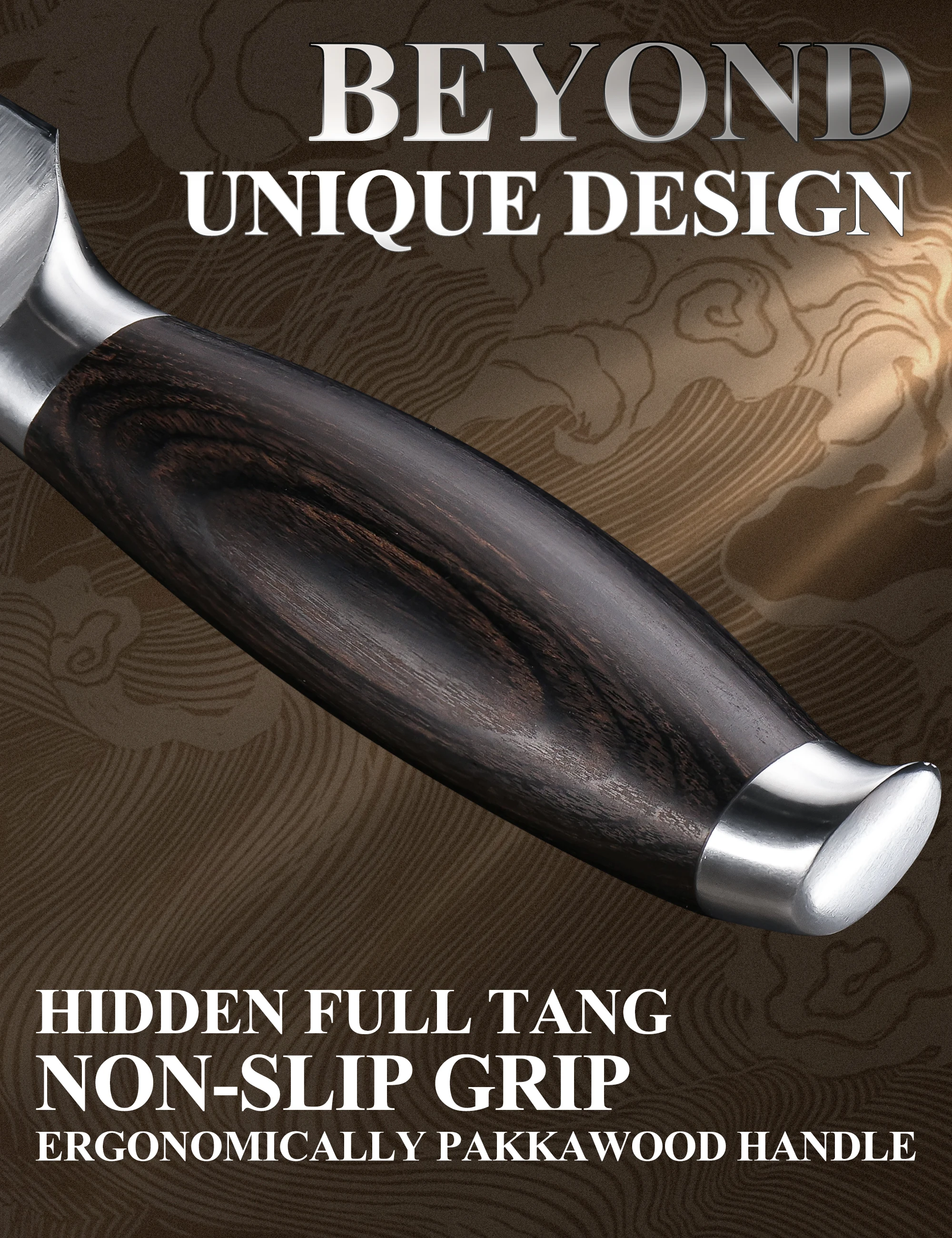 WILDMOK 7 8-дюймовые немецкие стальные кухонные ножи Nakiri с эргономичной ручкой из