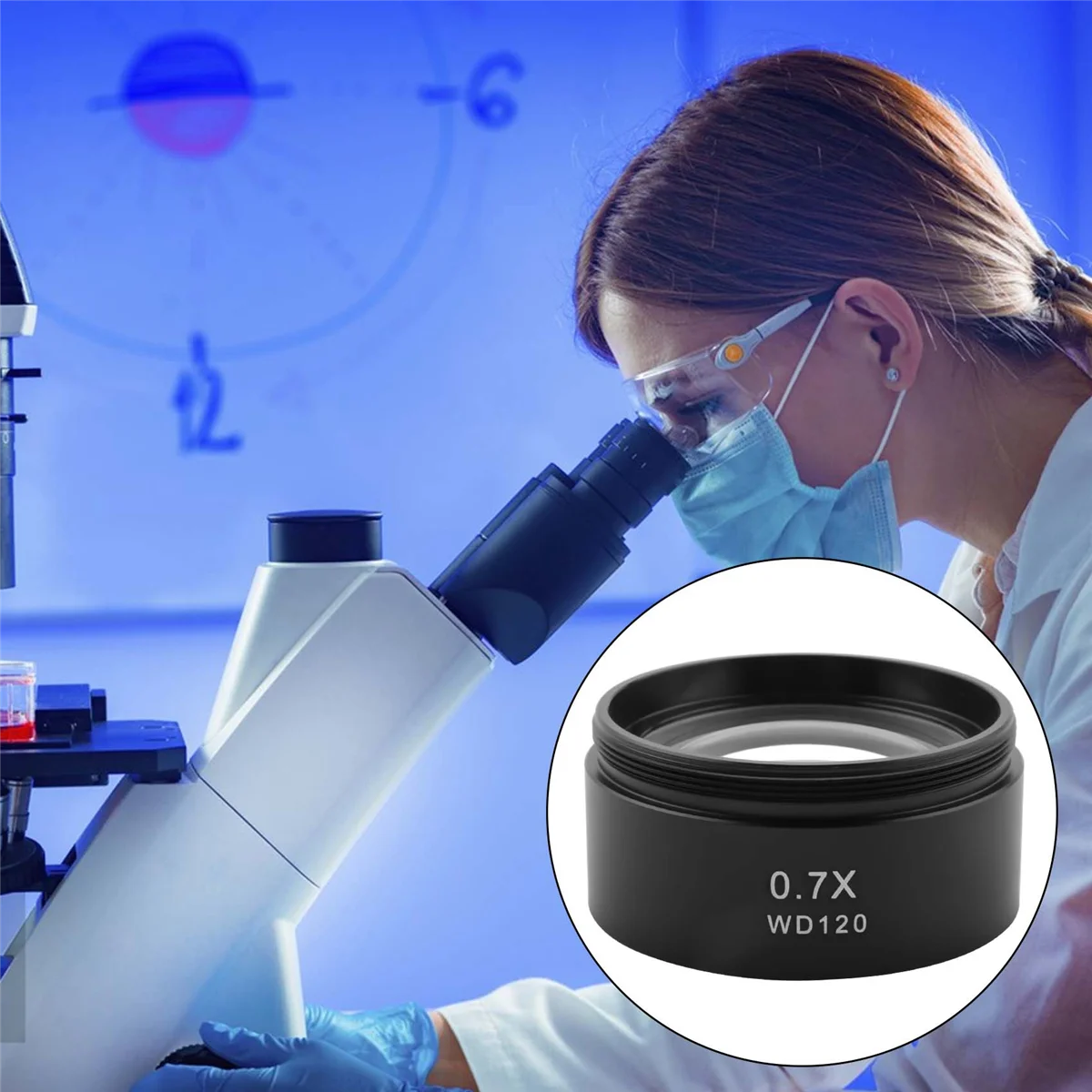 Тринокулярный стереомикроскоп WD120 0 7x Вспомогательный объектив линза Барлоу