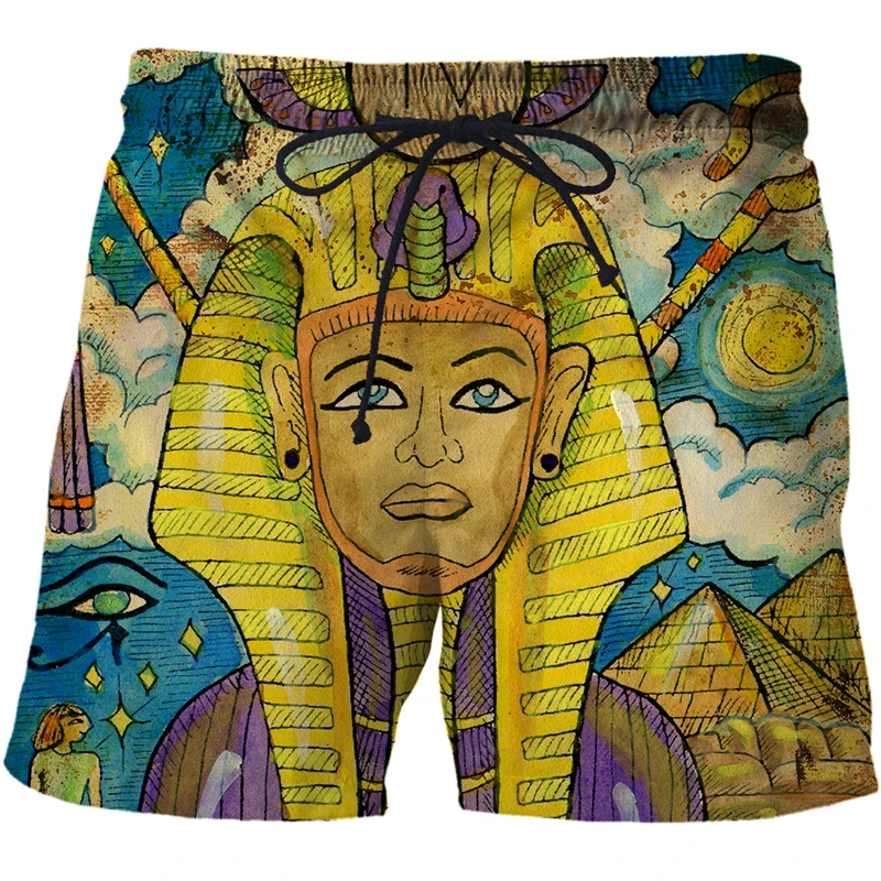 Summer Fashion Men's Shorts Tarot pattern series Print 3D Printed Beach Short Men Casual Sports Pants Swimwear Men clothing