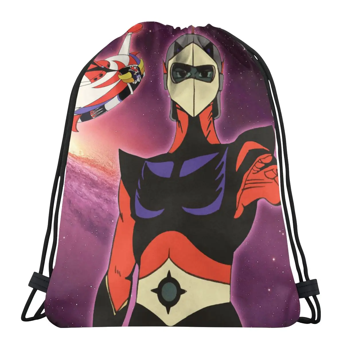 

The Starry Sky UFO Robot Goldrake Grendizer Sci Fi Anime Drawstring Travel Waterproof Storage Organize Bundle Pocket Rope Bag