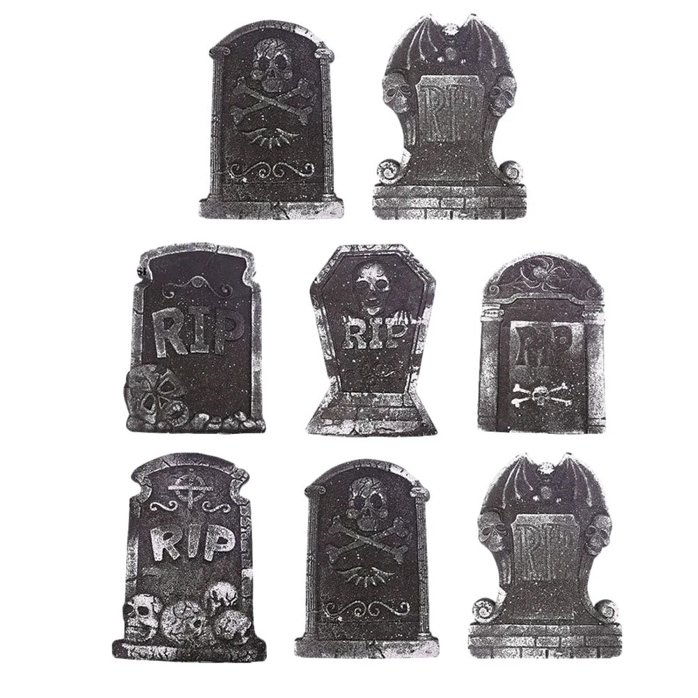 

RIP Graveyard Tombstones ( 8 Pack Halloween Decor ), Headstone Random Style