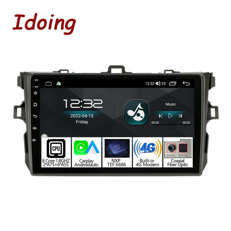 

Idoing 9"Android Auto Car Stereo Radio Audio Player For Toyota Corolla 10 E140 E150 2006-2013 GPS Navigation Carplay Head Unit
