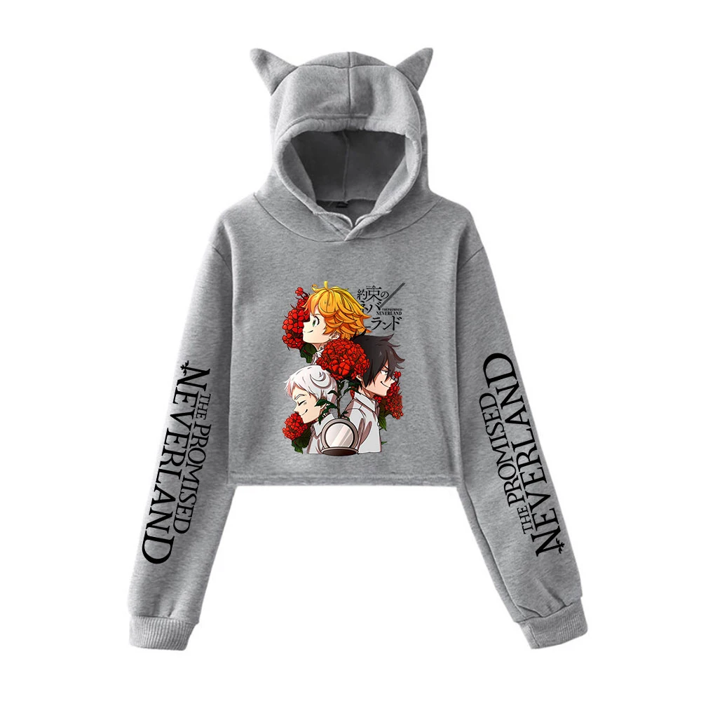 

New 2022 Cat Cropped Hoodie Women Long Sleeve Hoodie Sweatshirt Crop Tops Hot Sale Casual Streetwear