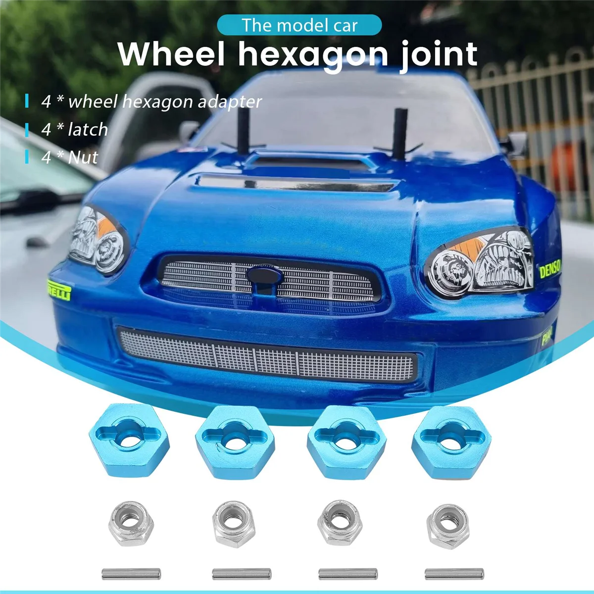 4 шт. металлический шестигранный адаптер для колес 12 мм Tamiya TT01 TT-01 TT02 XV01 TB-04 WT-01N 1/10