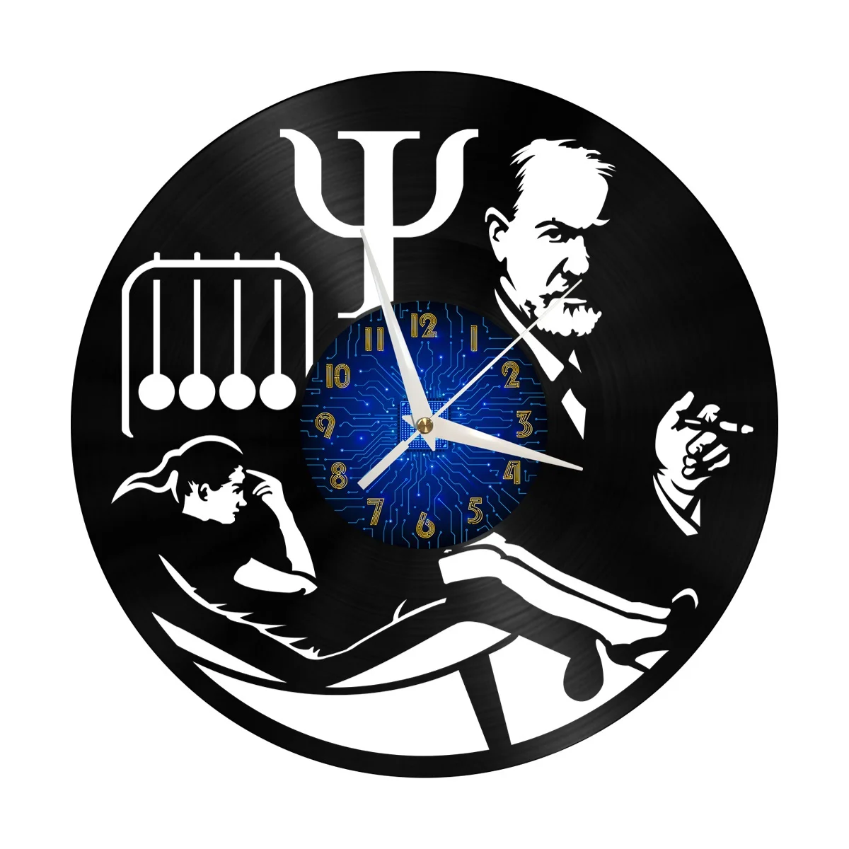 

Hypnotist Clinic Vinyl Wall Clock, Vinyl Record Clock Wall Art Silent & Non-ticking