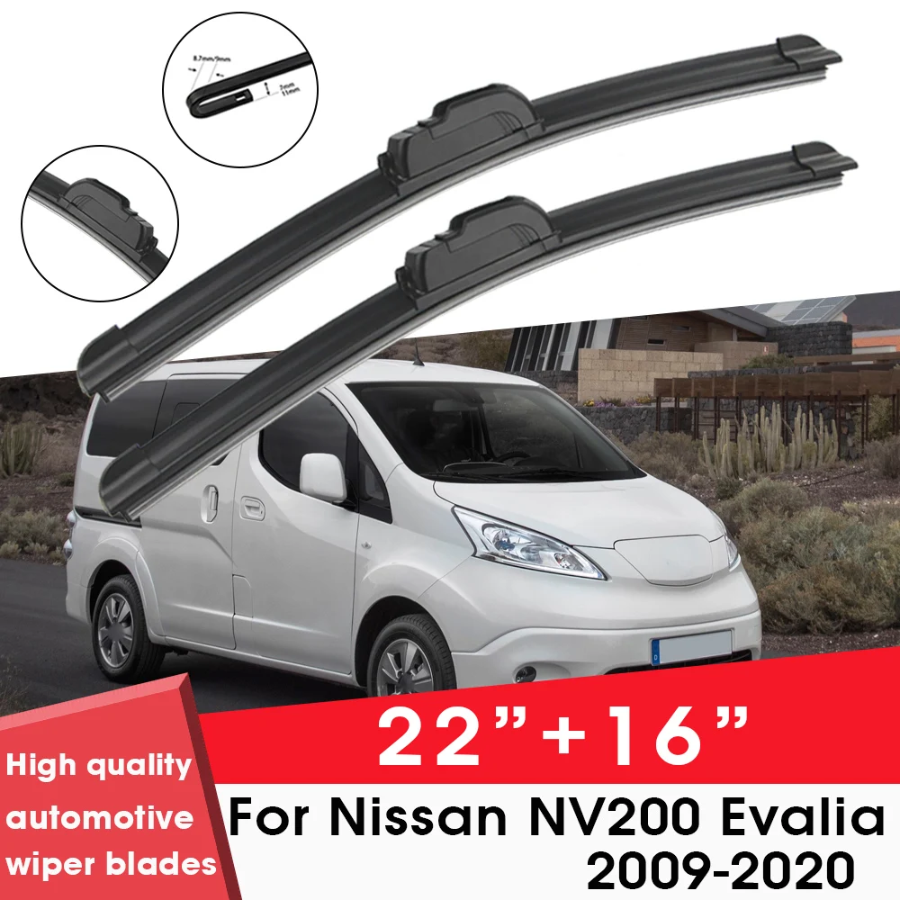 

Car Wiper Blade Blades For Nissan NV200 Evalia 2009-2020 22"+16" Windshield Windscreen Clean Rubber Silicon Cars Wipers