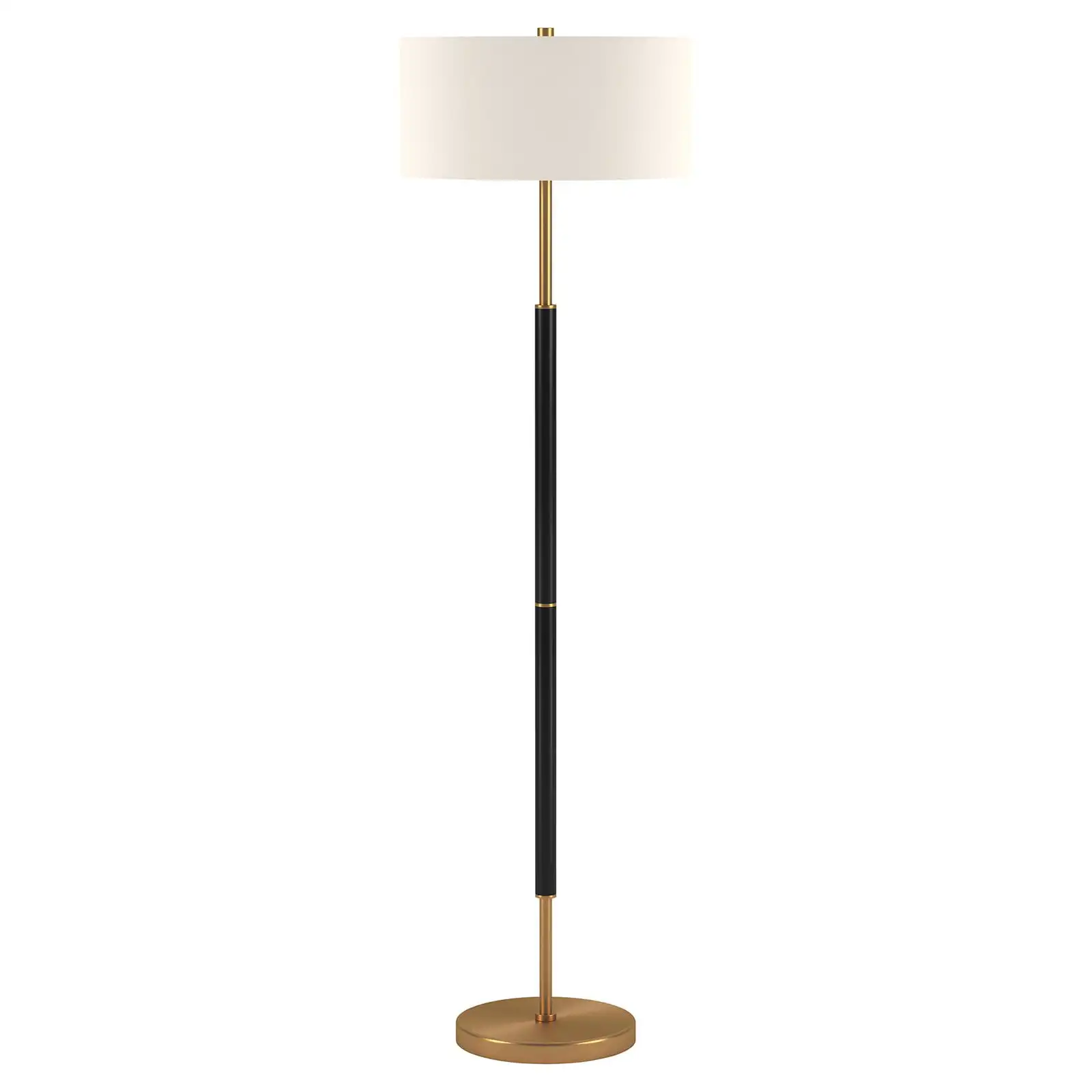 

HMTX Simone 61.5 in. Matte Black and Brass Floor Lamp
