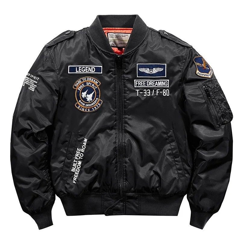 

Hip hop Jacket Men High quality Thick Army Navy White Military motorcycle Ma-1 aviator Pilot Men Baseball Bomber Jacket Men