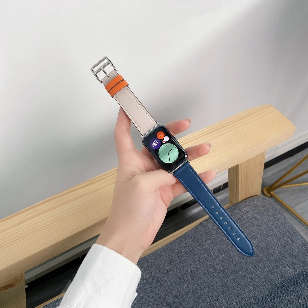 Ремешок из натуральной кожи для Huawei Watch FIT популярный браслет - Цена: 419.2