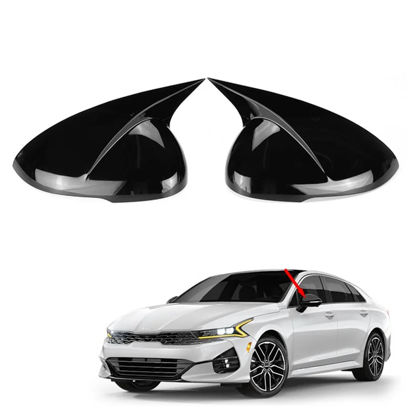 

M Style Car Glossy Black Rearview Mirror Cover Trim Frame Side Mirror Caps for KIA K5 Optima 2020 2021 2022