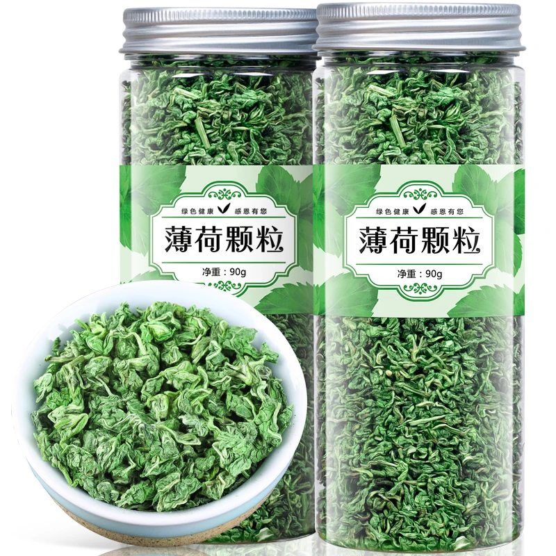 

Buy 1 get 1 free mint leaf-tea dry granules, fresh edible mint Herbal-tea canned in water, cool-tea leaves