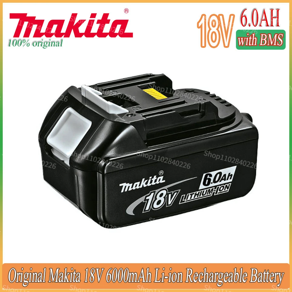 

Makita Original 18V 6000MAH 6.0AH Rechargeable Power Tool Battery LED Lithium Ion Replacement LXT BL1860B BL1860 BL1850