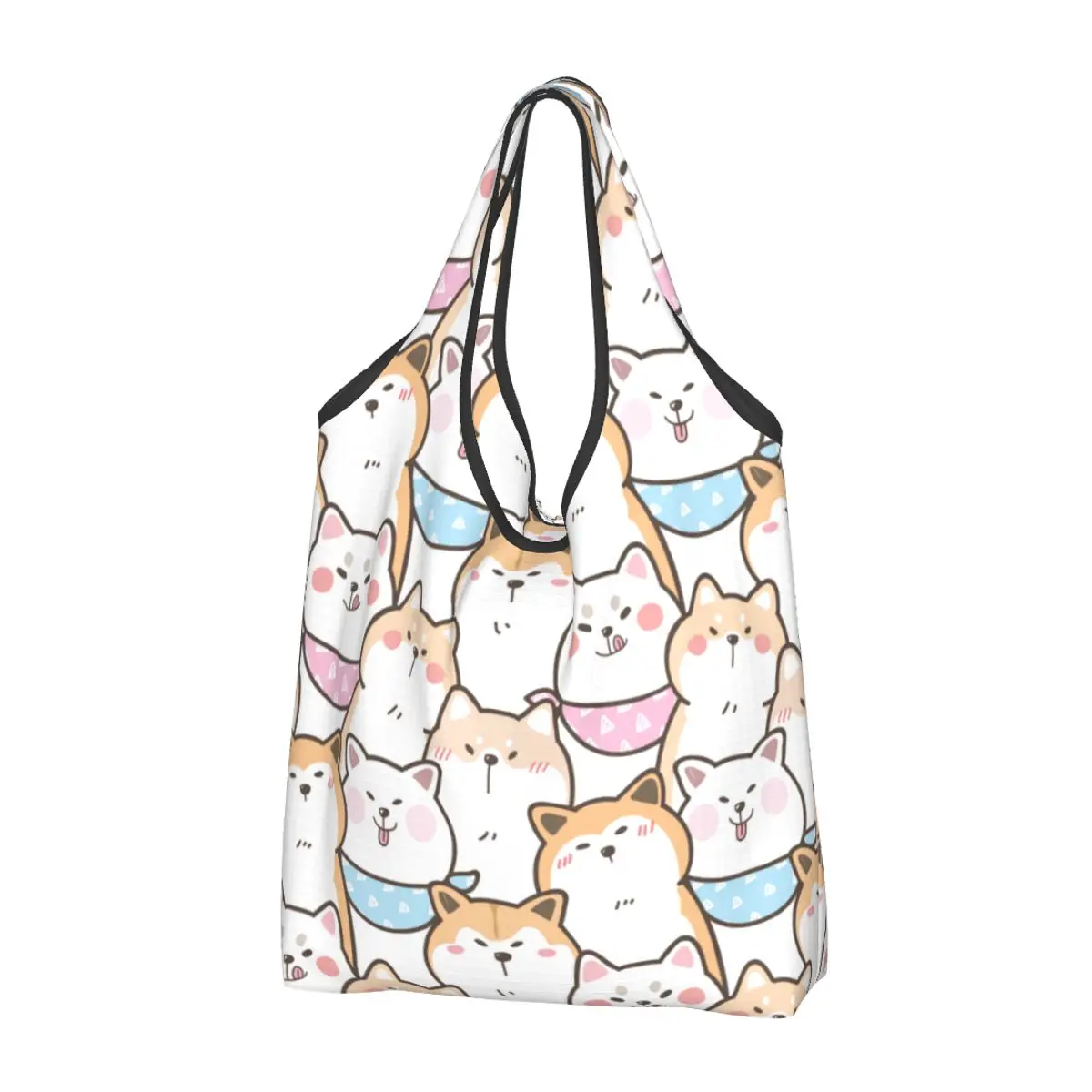 

Reusable Cute Shiba Inu Akita Dog Grocery Bag Foldable Machine Washable Animal Shopping Bag Large Eco Storage Bag Lightweight