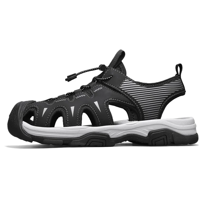 Мужские летние сандалии новые модные мужские уличные из натуральной кожи