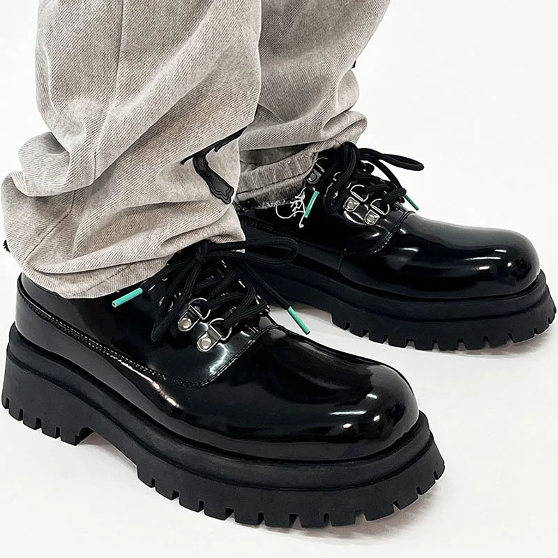 Мужские модные свадебные классические туфли на платформе со шнуровкой