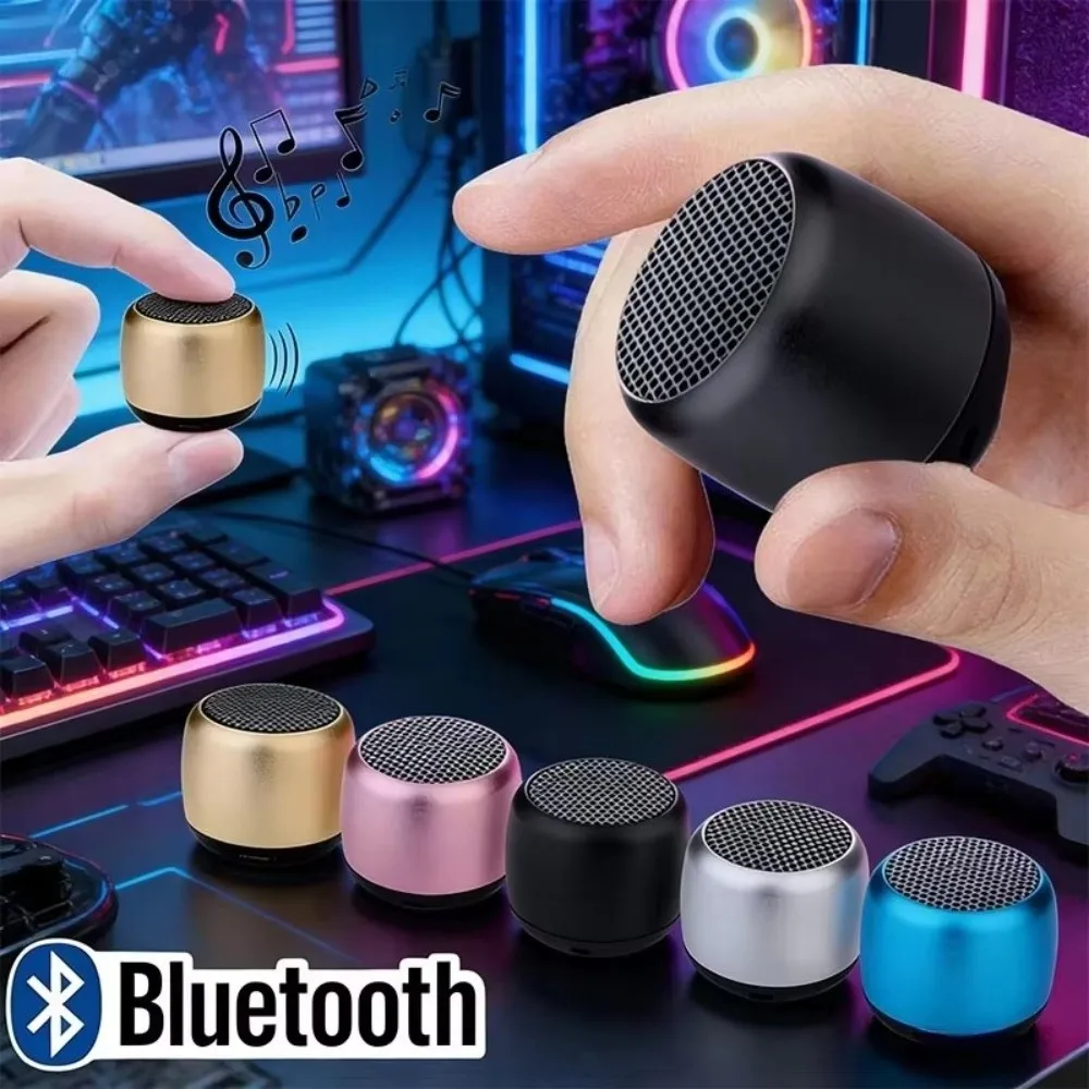 Фото Металлическая мини-колонка Bluetooth с объемным стереозвуком, портативная USB-колонка, многофункциональный портативный дизайн, беспроводная колонка для домашнего аудио №5