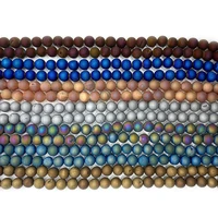 round plating loose beads natural stone colorful beading diy making necklace bracelet jewelry 6810mm beaded charms accessories
