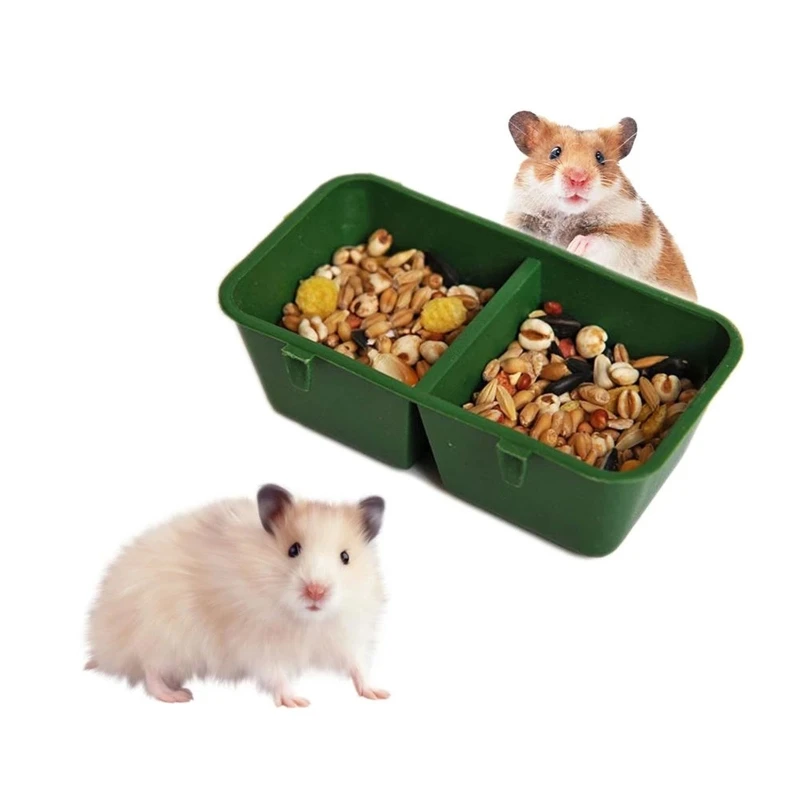 

Bird Feeder Conjoined 2-Cup Design Drinking Water Cups for Chickens Quails Plastic Hanging Food Bowls with Hooks