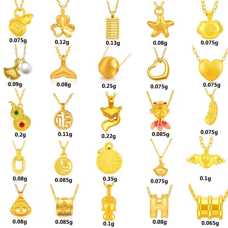 Подлинные 999 кулон из чистого золота женские 3d жесткие золотые ювелирные