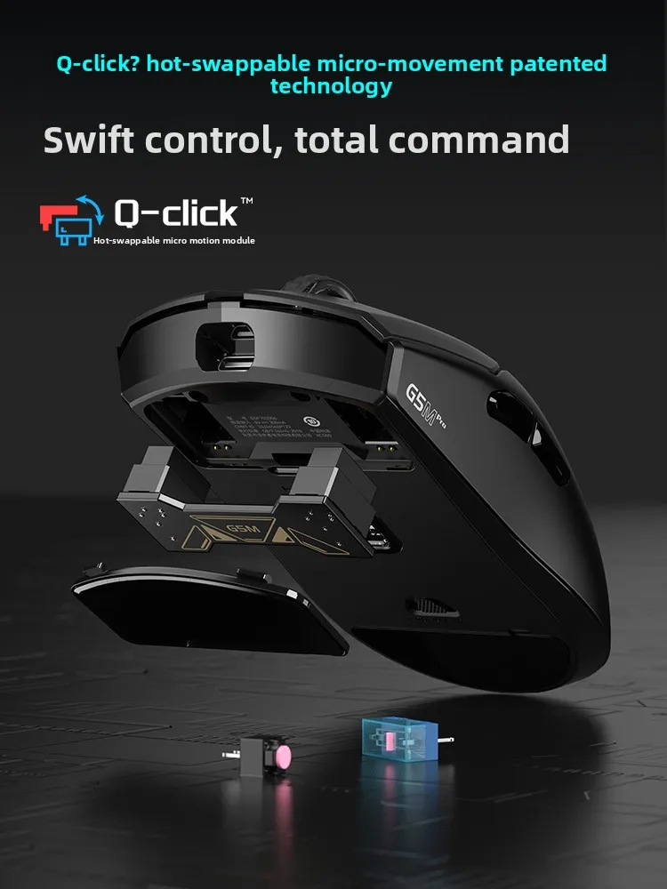 Фото Беспроводная мышь HECATE G5M Pro с сенсором PAW3395, возможностью горячей замены, бесшумная, с двойным режимом 8k, низким энергопотреблением, высокопроизводительная игровая мышь для киберспорта №3