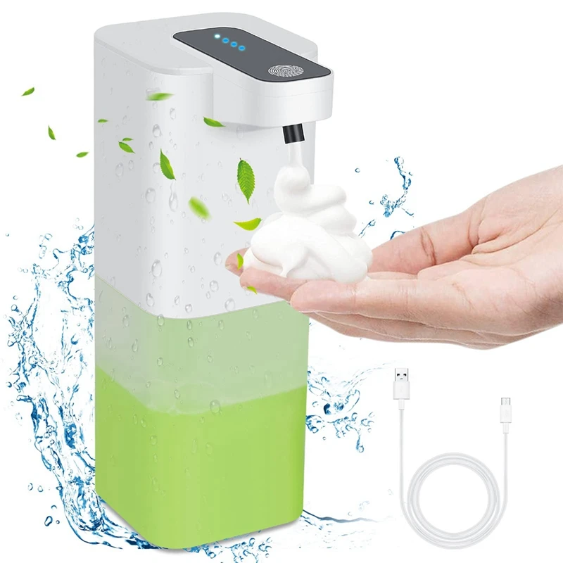 

Automatic Soap Dispenser With Sensor, 400 Ml, USB Rechargeable Foam Soap Dispenser, IPX4 Waterproof, Non-Contact