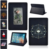 for apple ipad air1 air 2 air 3 10 5 2019 pu leather print pattern series anti fall tablet folding stand casefree stylus