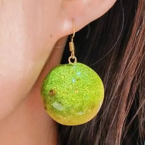 

New 2023 Handmade DIY Lemon Fruit Earrings Exaggerated Creativity Orange Earrings Banquet Jewelry Accessories Gifts