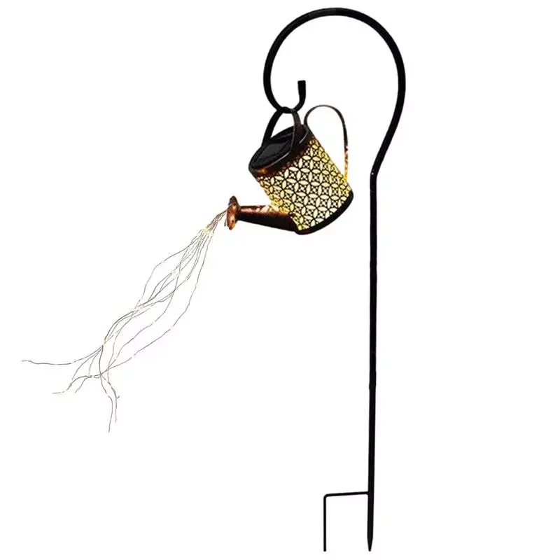 

Watering Can For Garden Solar Hanging Light Innovative Outdoor Iron Shower Lamps Wrought Iron Kettle Shower Lamp With