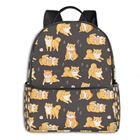 kawaii funny shiba inu dogs poses backpack for mens womens school travel shoulder backpack