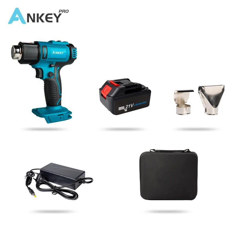 Беспроводной тепловой пистолет Термофен с 2 насадками для пайки 18 в регулировка