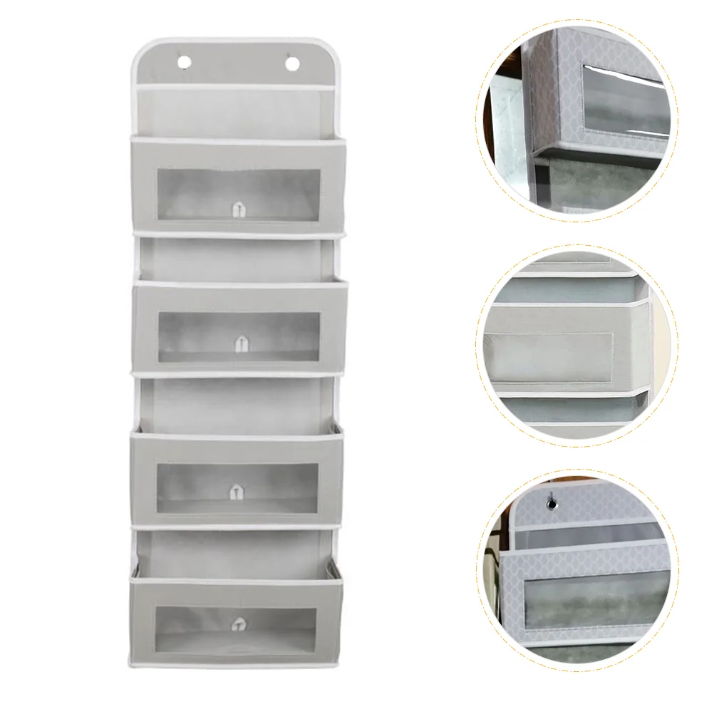 

Door Storage Organizer Wall Mount Storage Over Door Hanging Organizer with 4 Pockets