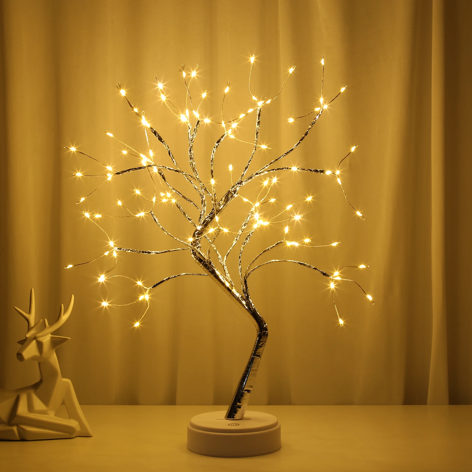 

20 inch Tabletop Bonsai Tree Light 108 LED Christmas Tree Copper Wire Branch Light Home Bedroom Decor Garland Fairy Table Lamp