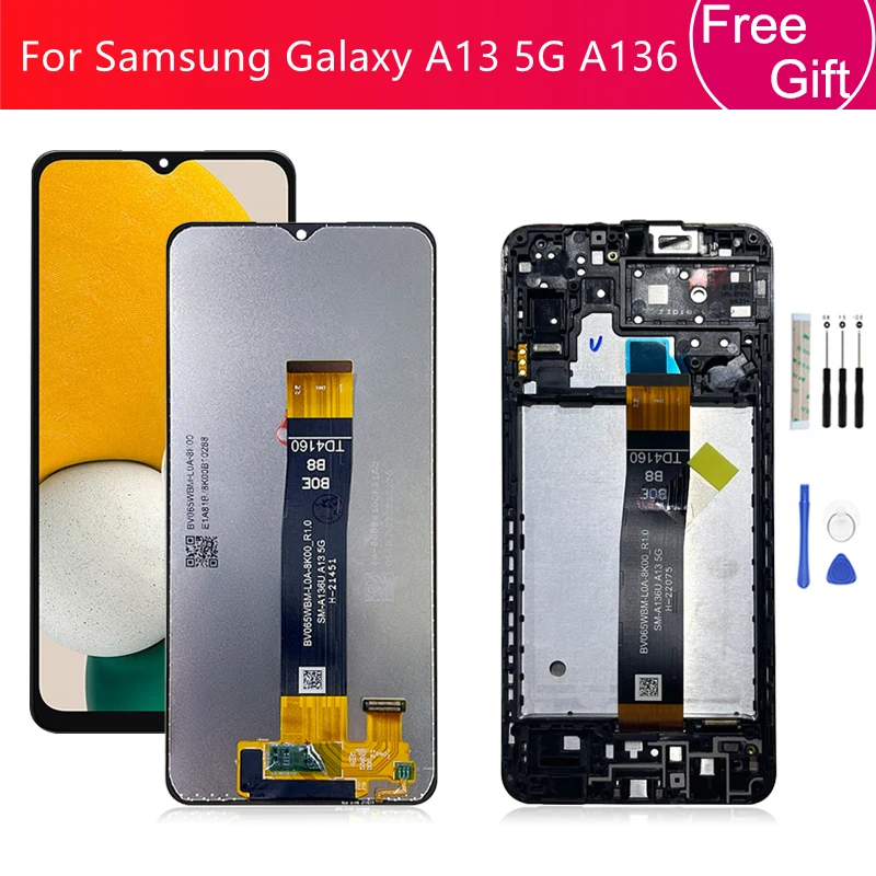 

For Samsung Galaxy A13 5G A136 LCD Display Touch Screen Digitizer Assembly With Frame for Samsung A136 Screen Replacement repair