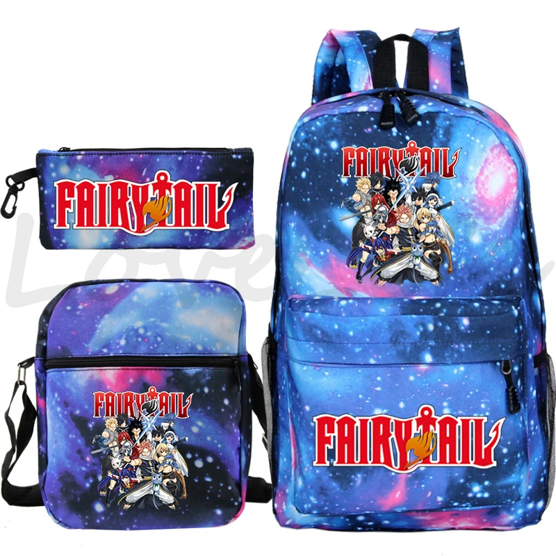 

Japanese Anime Bag FAIRY TAIL Backpack for Boys Girls Manga Mochilas 3 Pcs/Set Students Schoolbag Teenage Bookbag Travel Bagpack