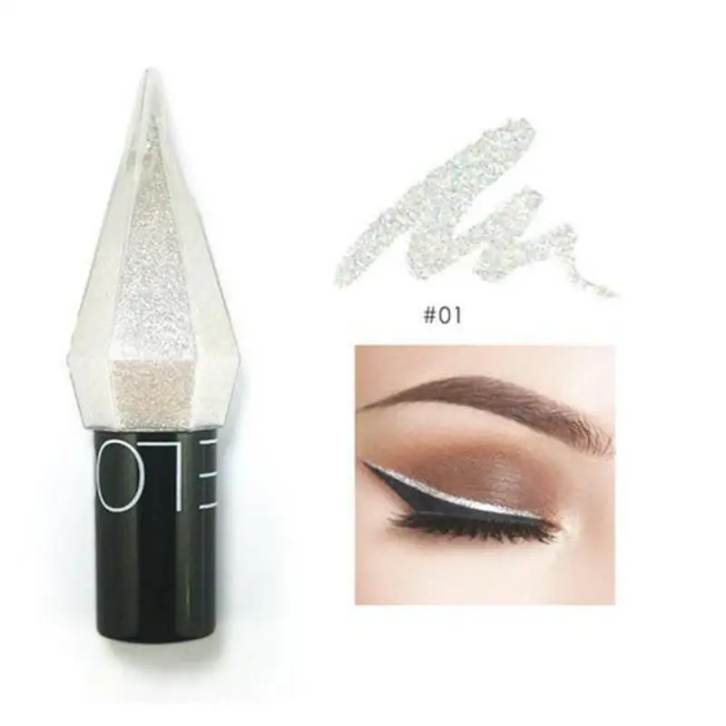 Diamond Shiny Eye Liners Eyeshadow Waterproof Silver Rose Gold Color Glitter Sequins Eyeliner Shadow Makeup Beauty Cosmetics
