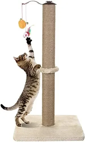 

Awefrank Rascador para Gatos, para Gatos Grandes, Poste Rascador para con Cuerda de Sisal, Bola de Juguete Colgante para Gatos y