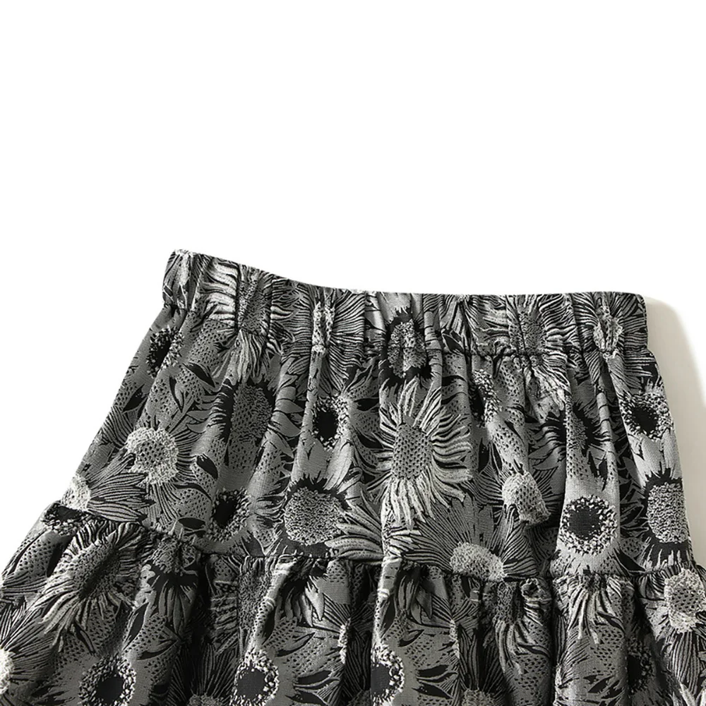 Женская жаккардовая Юбка-миди с цветочным принтом и завышенной талией