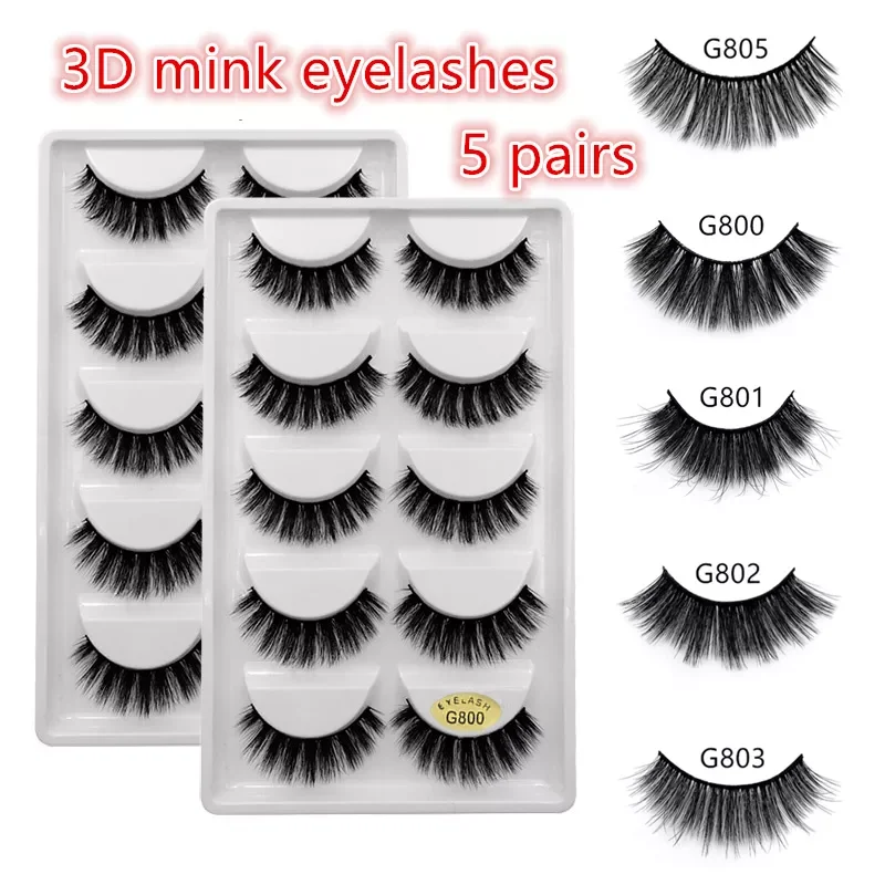 

Pairs Mink EyeLashes 3D False Lashes winged Thick Makeup EyeLash Dramatic Lashes Natural fake eyelashes Soft mink Lashes G800