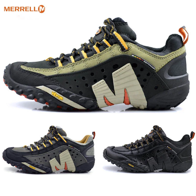 Merrell Men Ventilation None-slip Climbing Shoes Cowhide Outdoors Sport Hiking Cross-country Low Upper Soft Walking Sneakers