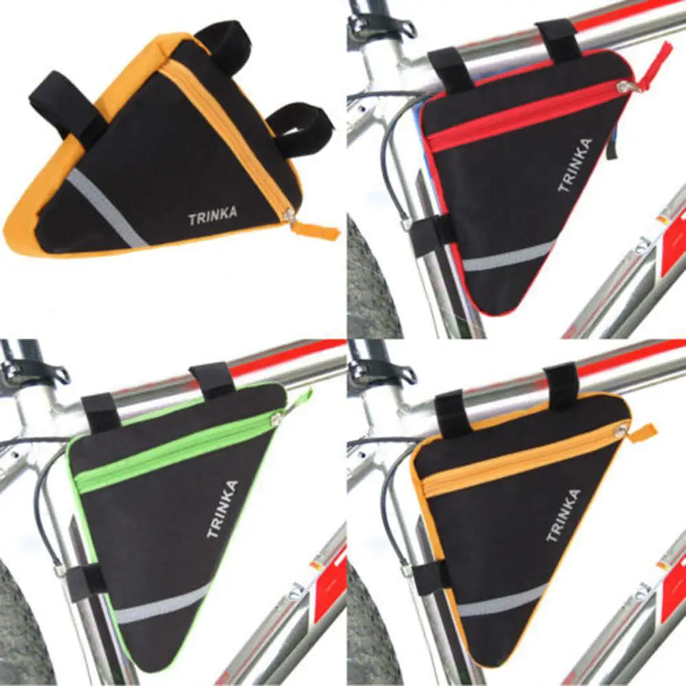 

Bicycle Triangular Saddle Bag With Reflective Strips Waterproof Front Tube Frame Pouch Bicycle Beam Package Cycling Accessories