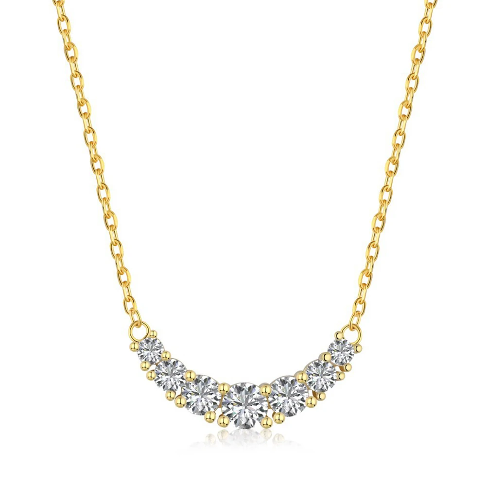 

WPB S925 ожерелье из стерлингового серебра, женское ожерелье с блестящей дугой, женские роскошные ювелирные изделия, блестящий циркон, дизайн, ...