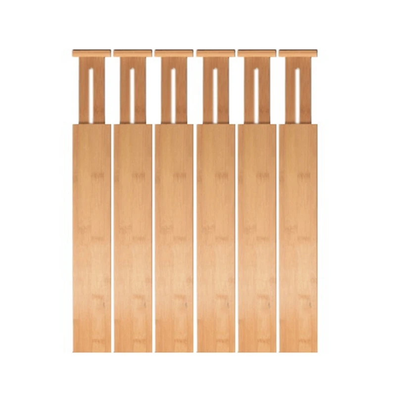 

AT69 -6 Pcs Drawer Dividers Bamboo Separators Organization Expandable Organizers For Kitchen Bedroom Bathroom Dresser Office