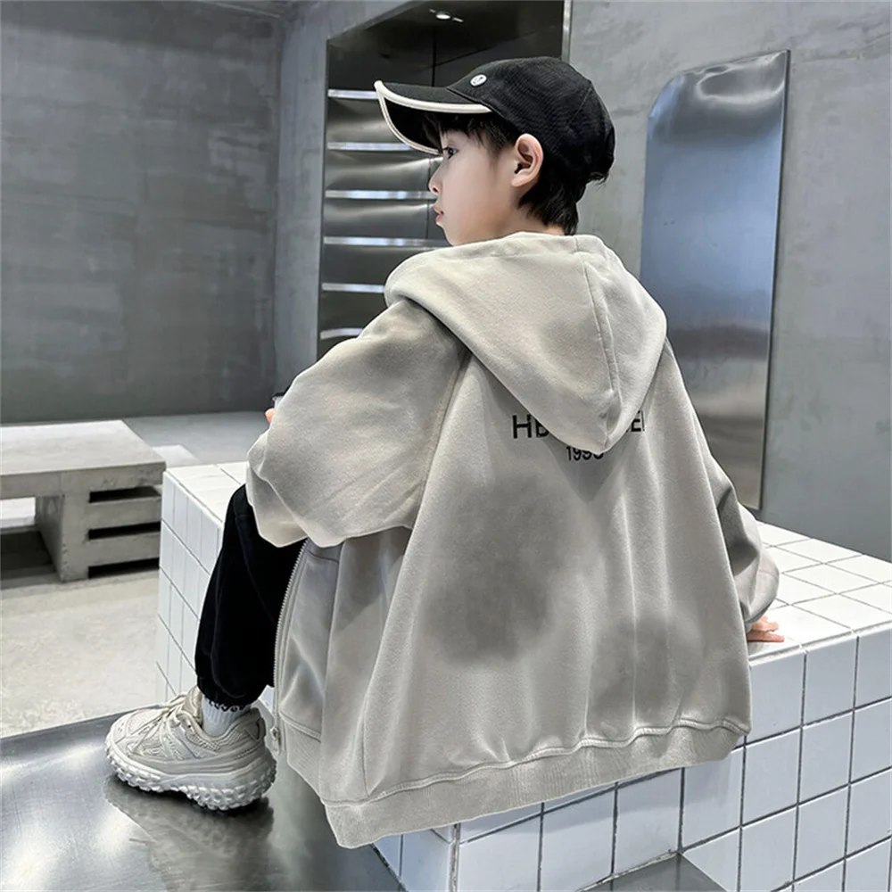 2469 толстовка с капюшоном для мальчиков куртка бейсбольная осенняя модная форма