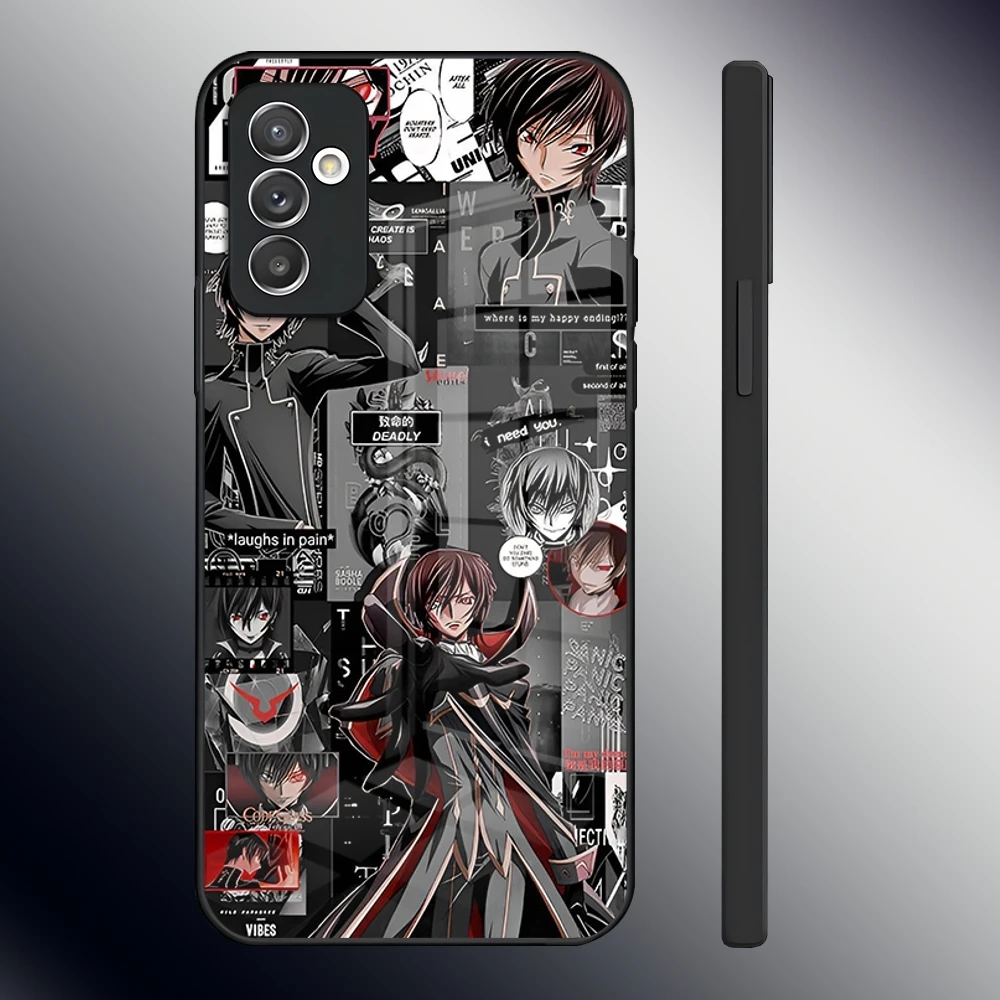 Code Geass Phone Case For Samsung S24 Ultra S23 S22 S20 Fe S21 Plus A54 A34 A24 A53 A13 A16 Glass Back Cover