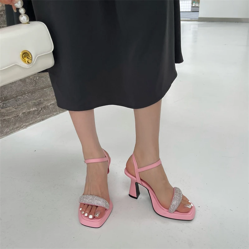 

Сандалии Tacon женские на высоком каблуке, босоножки на платформе, обувь для офиса, черные, белые, розовые, лето 2022