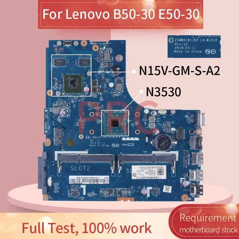

Материнская плата для ноутбука Lenovo B50-30 N3530 5B20G4628211 E50-30 SR1W2, материнская плата для ноутбука