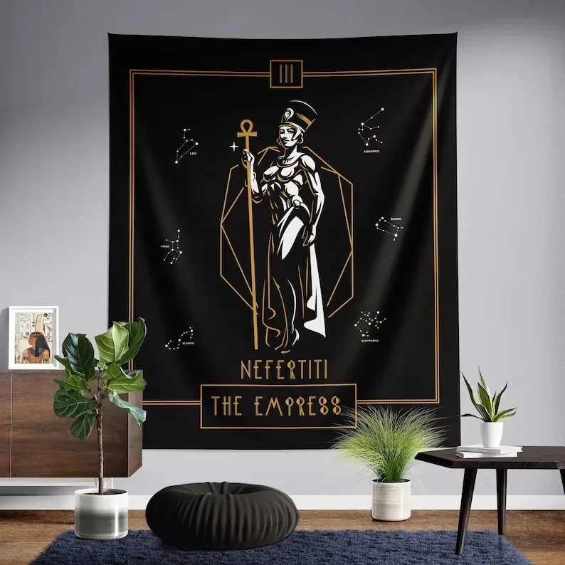 Настенный Гобелен Таро импрессионская Древняя египетская богиня неfertiti
